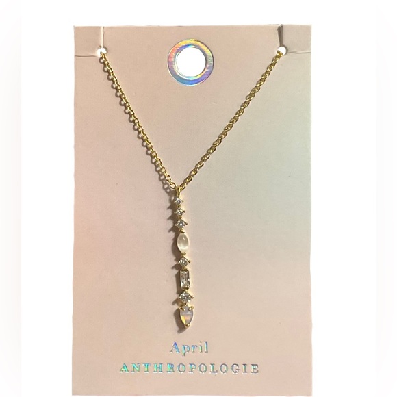 NWT Anthropologie Birthstone Pendant Necklace-April - Picture 5 of 6